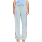 rag & bone Blue Phoebe Drawstring Wide-Leg Jeans