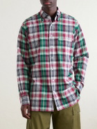 Drake's - Button-Down Collar Checked Cotton Shirt - Multi