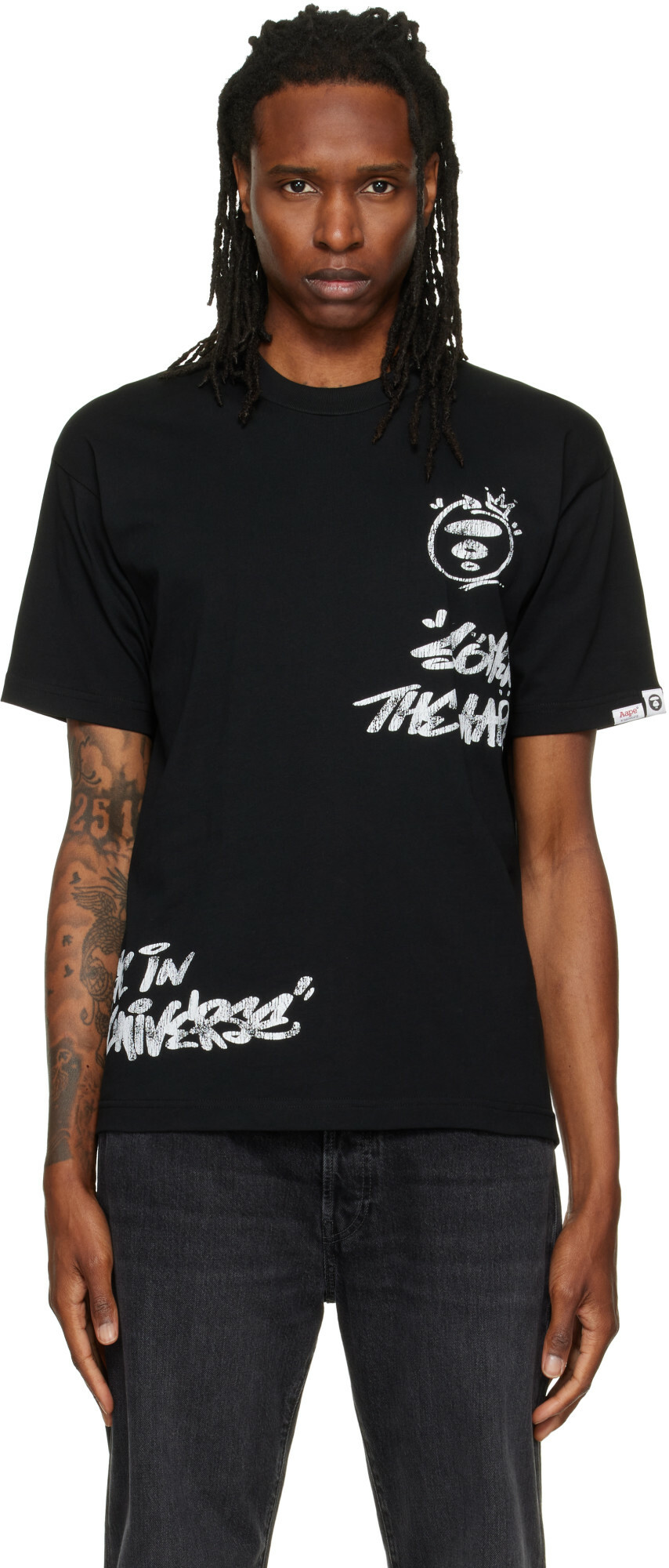 AAPE by A Bathing Ape Black Basic T-shirt