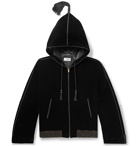 SAINT LAURENT - Tasselled Velvet Hooded Jacket - Black