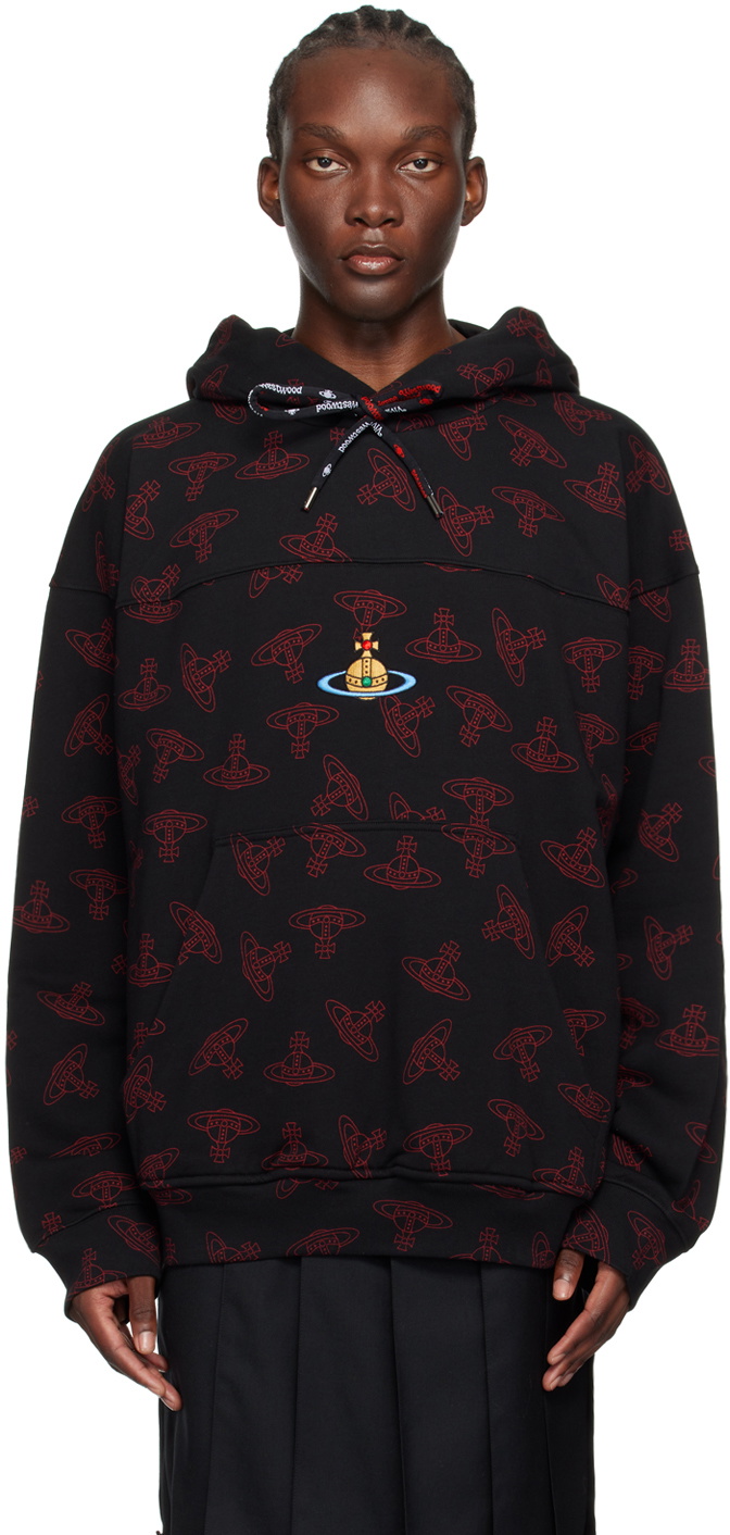 Vivienne Westwood Black Sunken Orb Zip Hoodie Vivienne Westwood