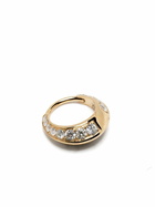 Lizzie Mandler Fine Jewelry 18K Yellow Gold Small Pavé Diamond Crescent Single Hoop Earring