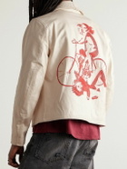 Enfants Riches Déprimés - The Bully Distressed Embroidered Tumbled-Leather Jacket - Neutrals
