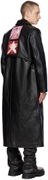 MISBHV Black Patch Leather Coat