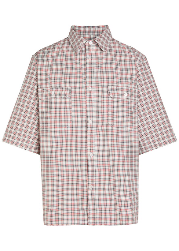 Photo: Willy Chavarria Corcoran Checked Twill Shirt Red And White