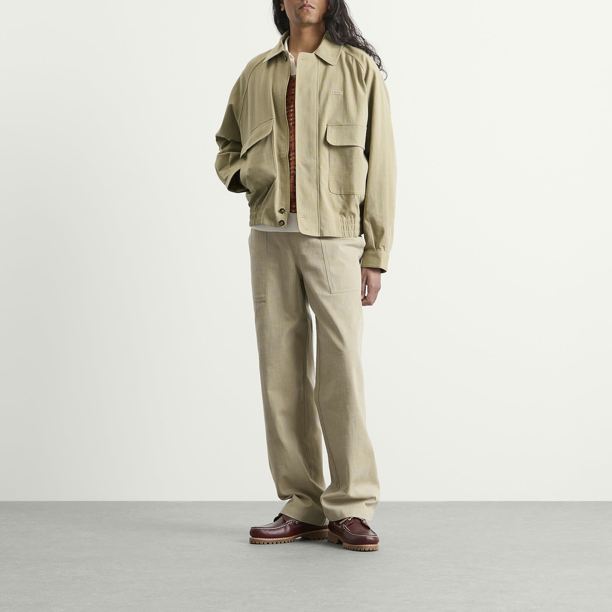 Drôle de Monsieur Men's Cotton Raglan Jacket in Kaki