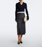 Róhe Paneled virgin wool pencil skirt