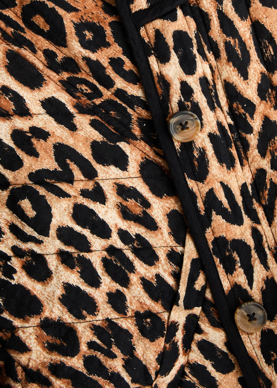 Damson Madder Macy Leopard-print Quilted Jacket