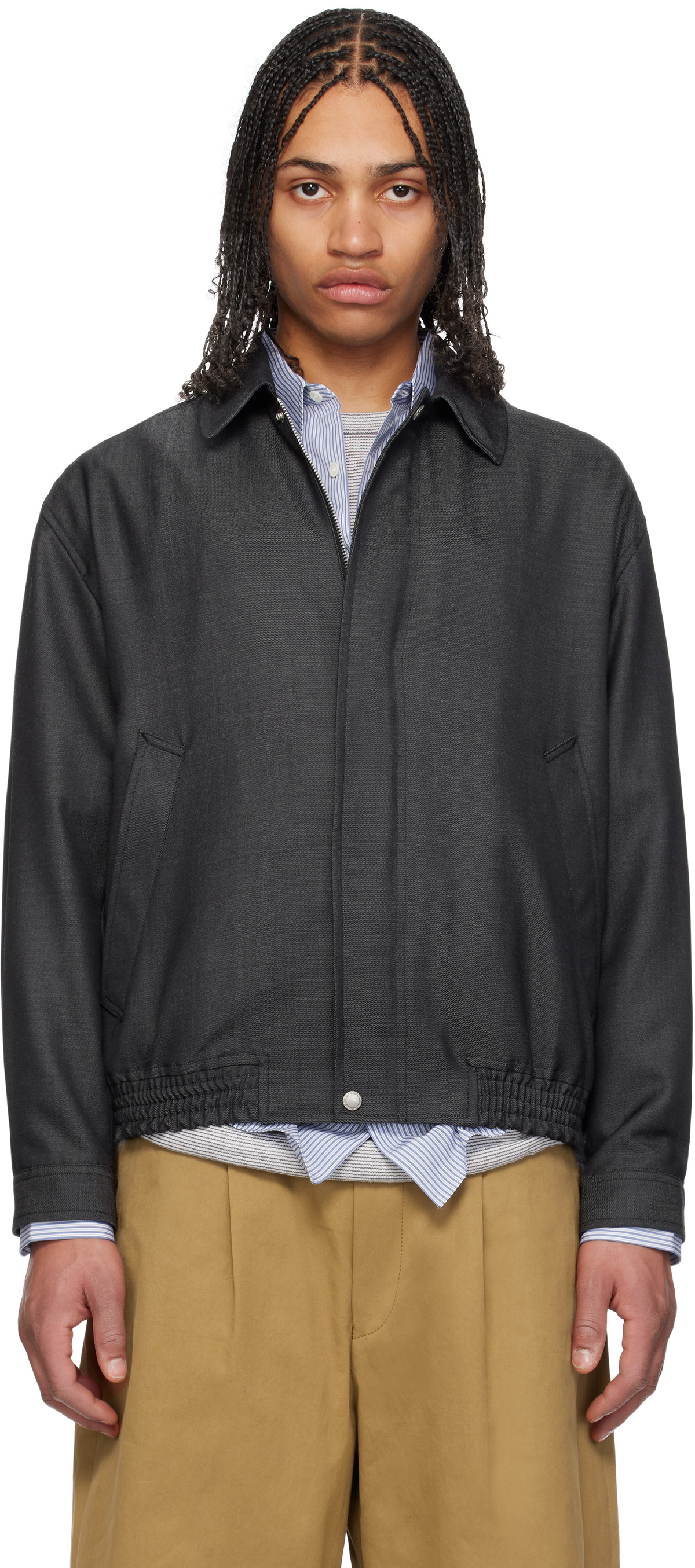 Comme des Garçons Homme Black Wool Mohair Twill Jacket Comme des