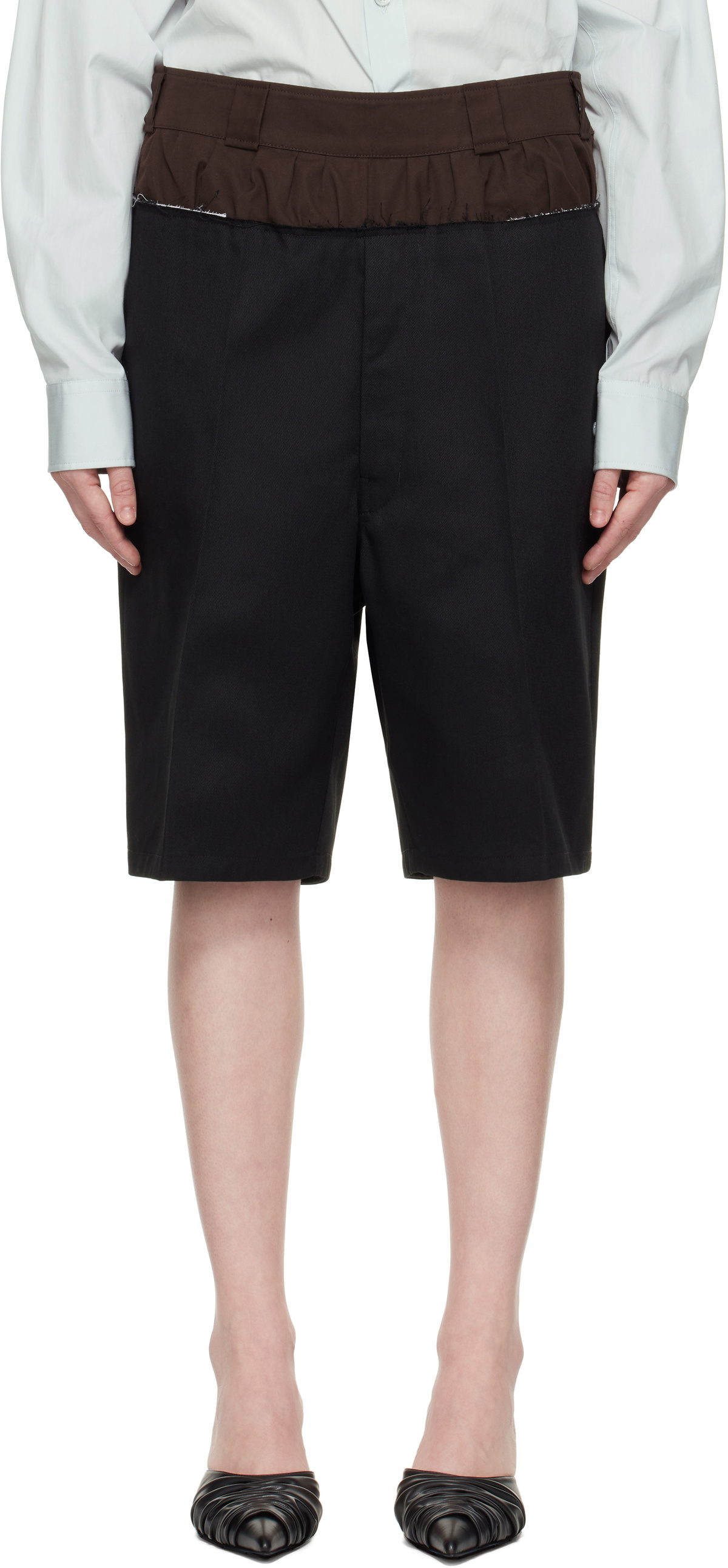 Maison Margiela Black Layered Skirt Shorts Maison Margiela
