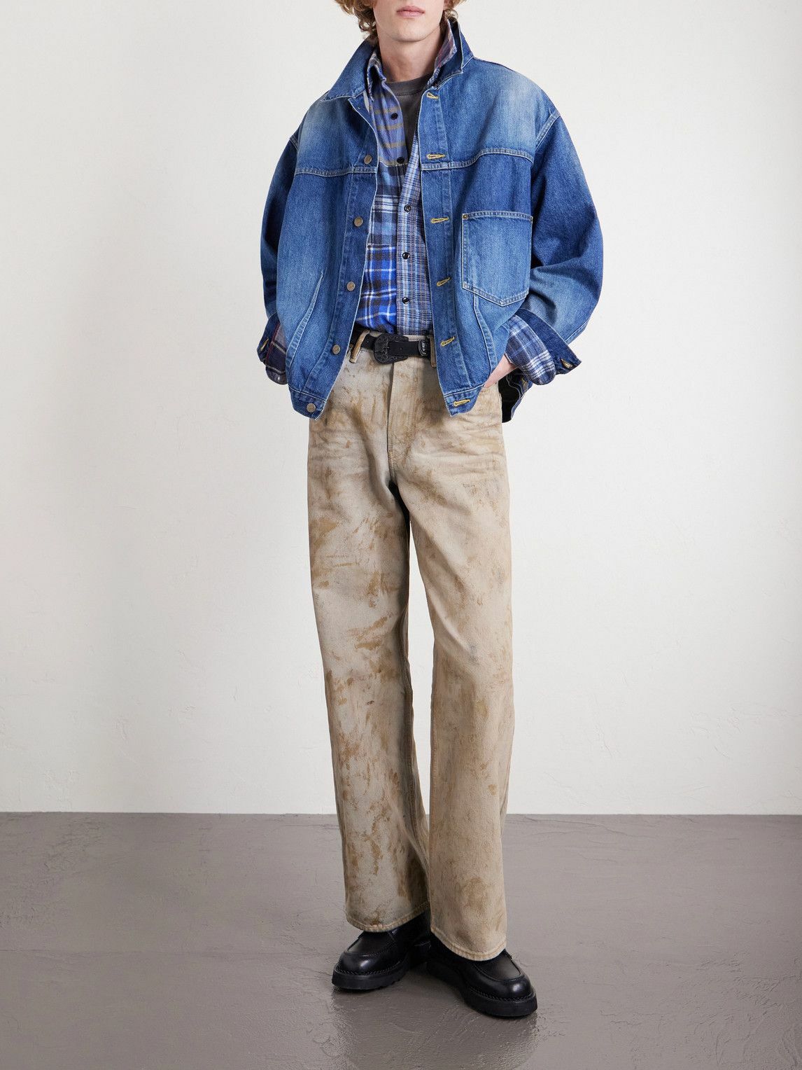 Needles - Darts Bottom Denim Jacket - Blue