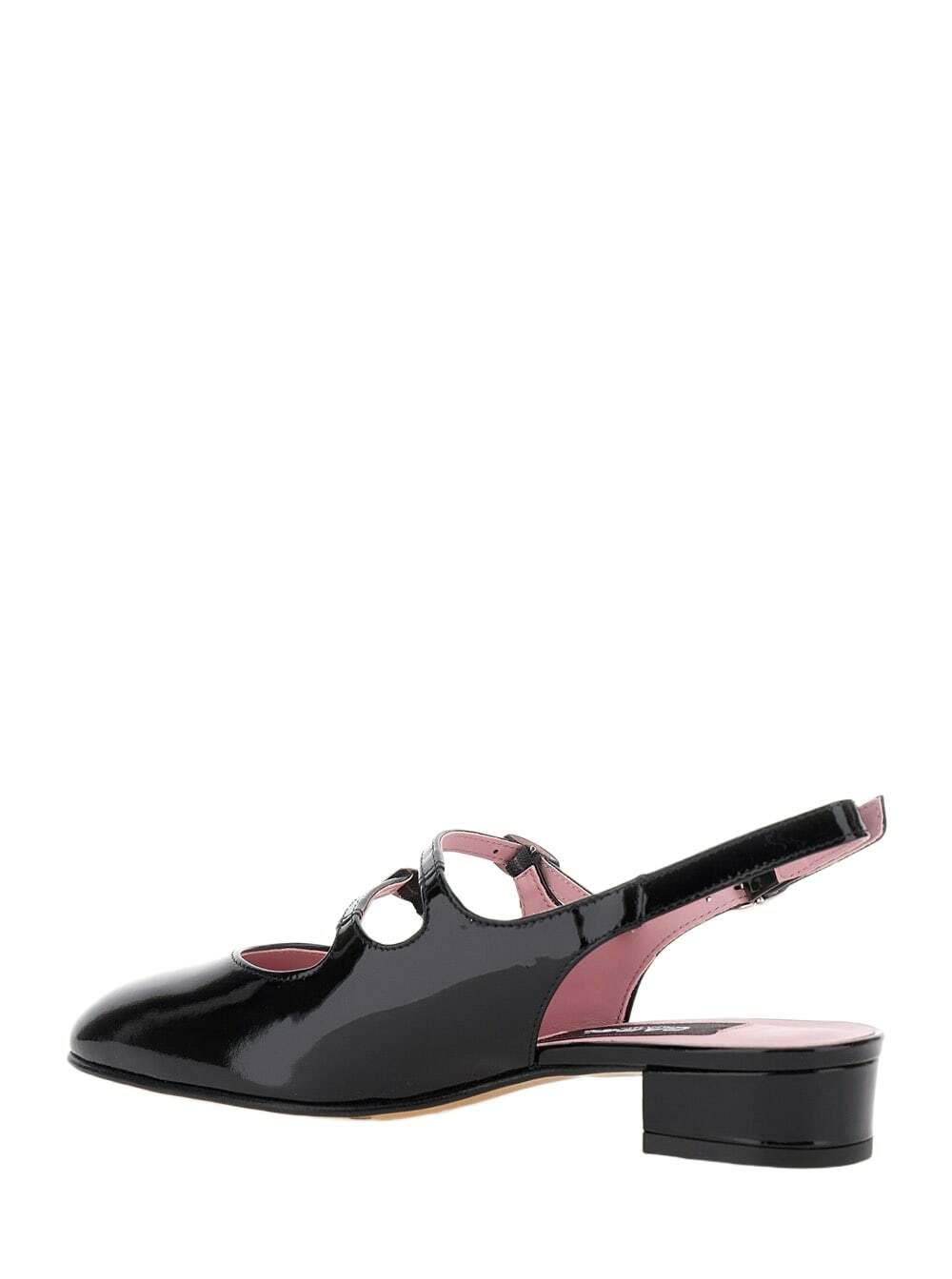 Carel peche Black Slingback Pumps With Buckle Strap Closure In Patent Leather Woman