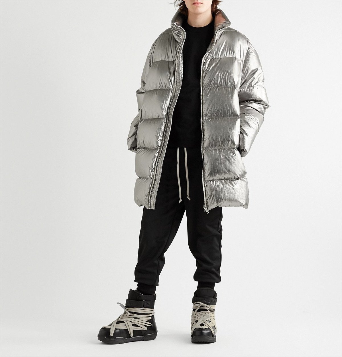 Rick Owens - Moncler Amber Canvas-Trimmed Leather Snow Boots - Black ...