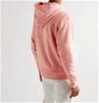 Acne Studios - Ferris Logo-Appliquéd Fleece-Back Cotton-Jersey Hoodie - Pink