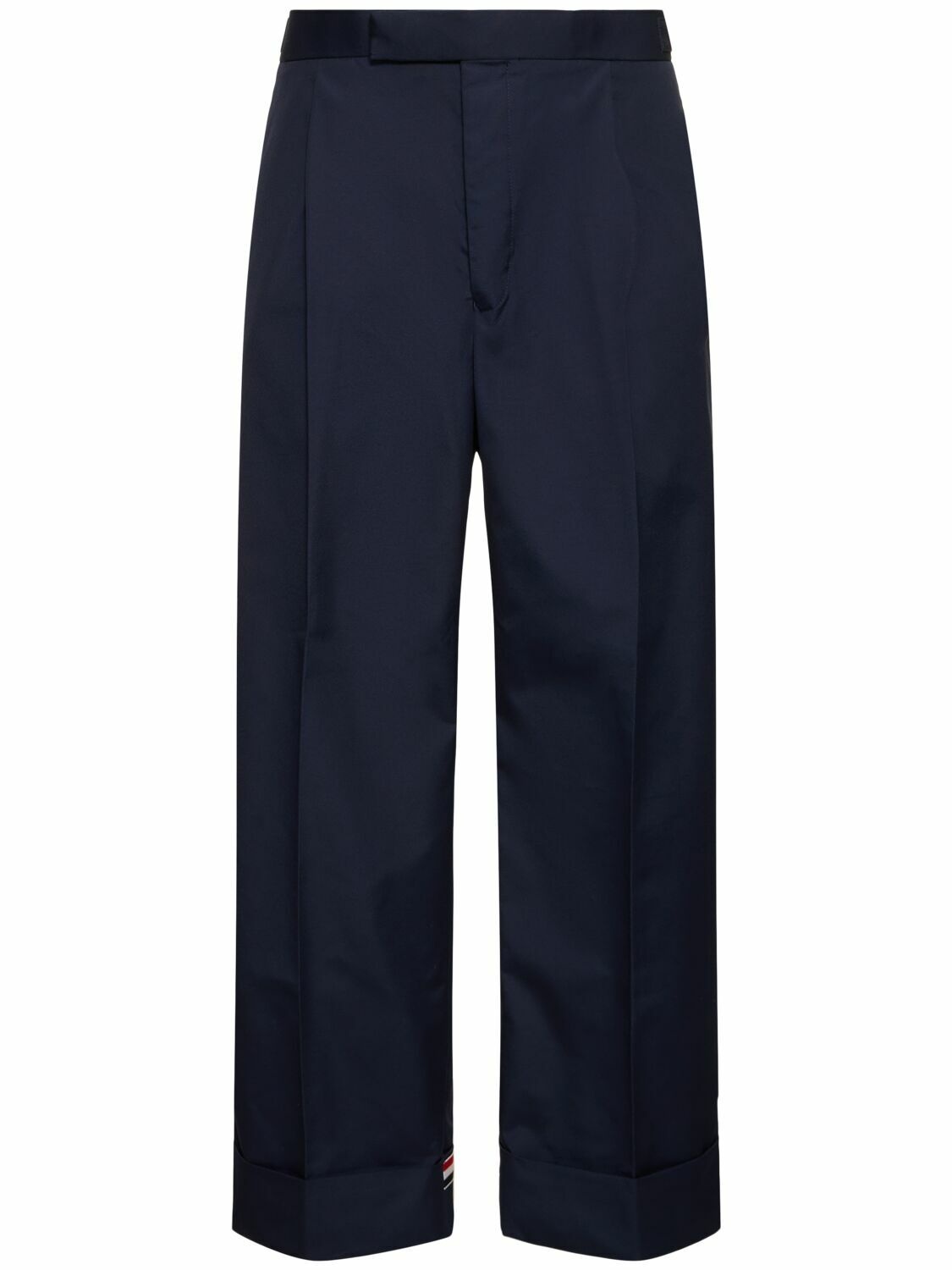 Photo: THOM BROWNE Cotton Blend Pants with Gg Cuff