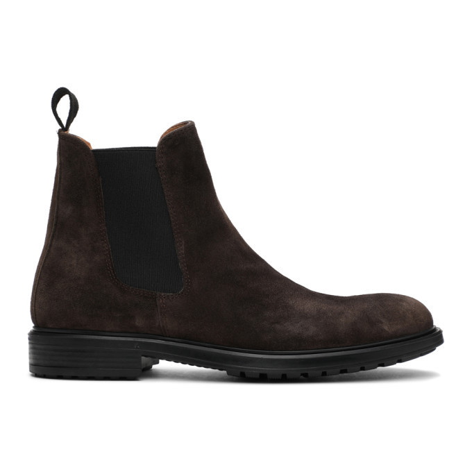 Photo: Officine Generale Taupe Suede Chelsea Boots