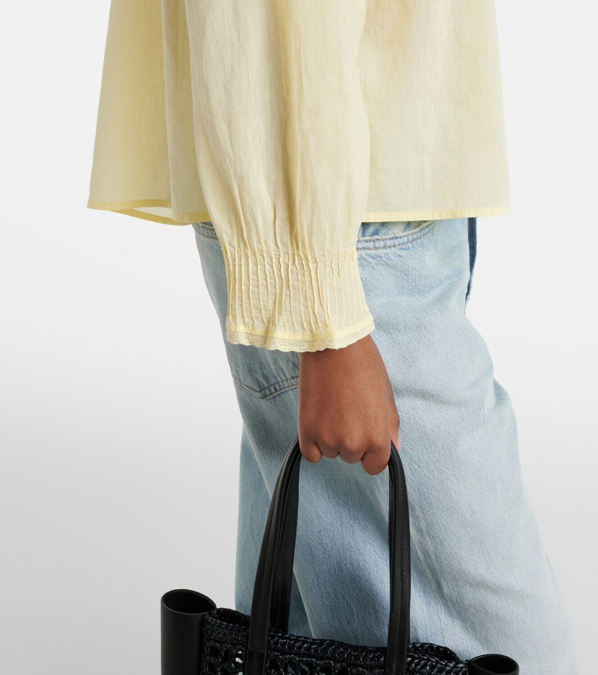 Velvet Byrdie lace-trimmed cotton blouse