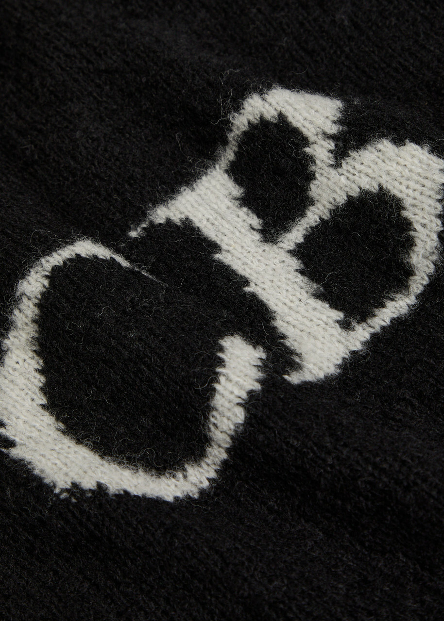 Cole Buxton Logo-intarsia Brushed Wool-blend Jumper Black