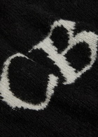 Cole Buxton Logo-intarsia Brushed Wool-blend Jumper Black