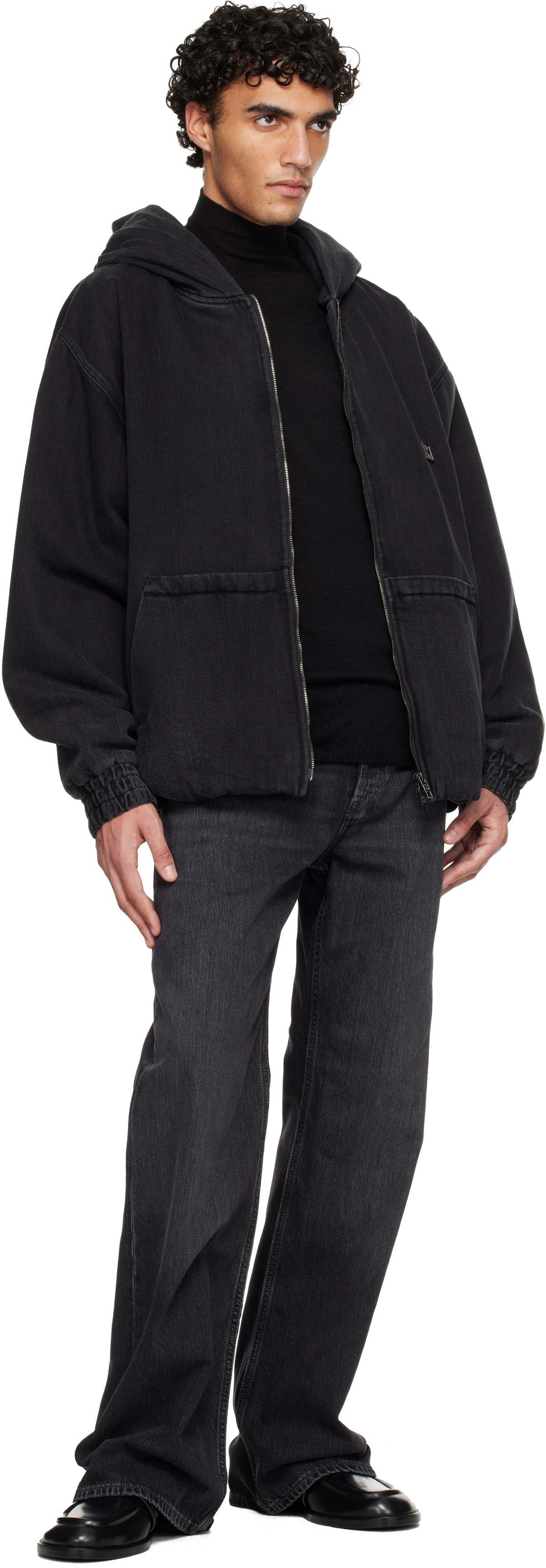 WOOYOUNGMI Black Denim Hooded Jacket Wooyoungmi