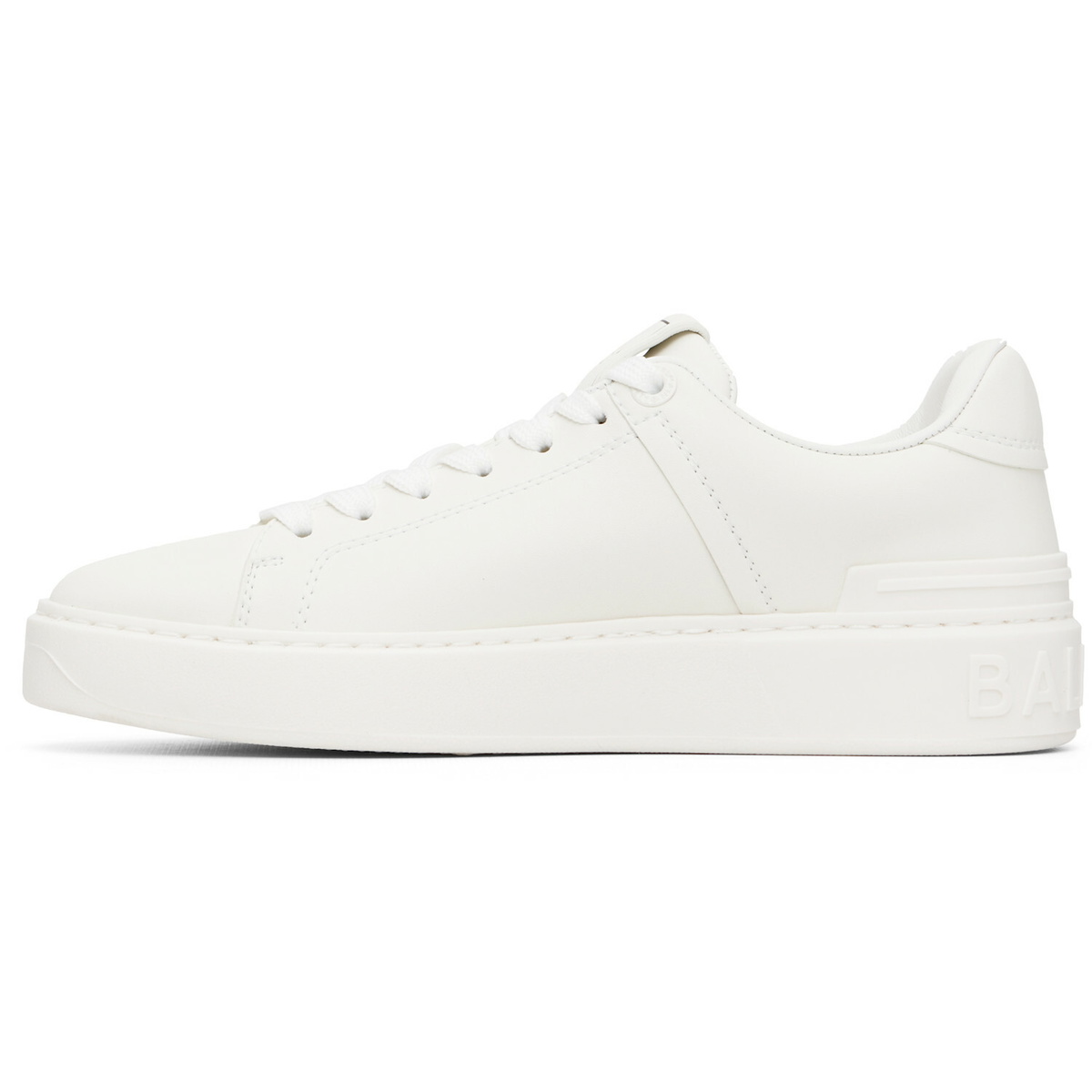 BALMAIN White B-Court Calfskin Sneakers