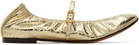 Lanvin Gold Mary Jane Ballerina Flats