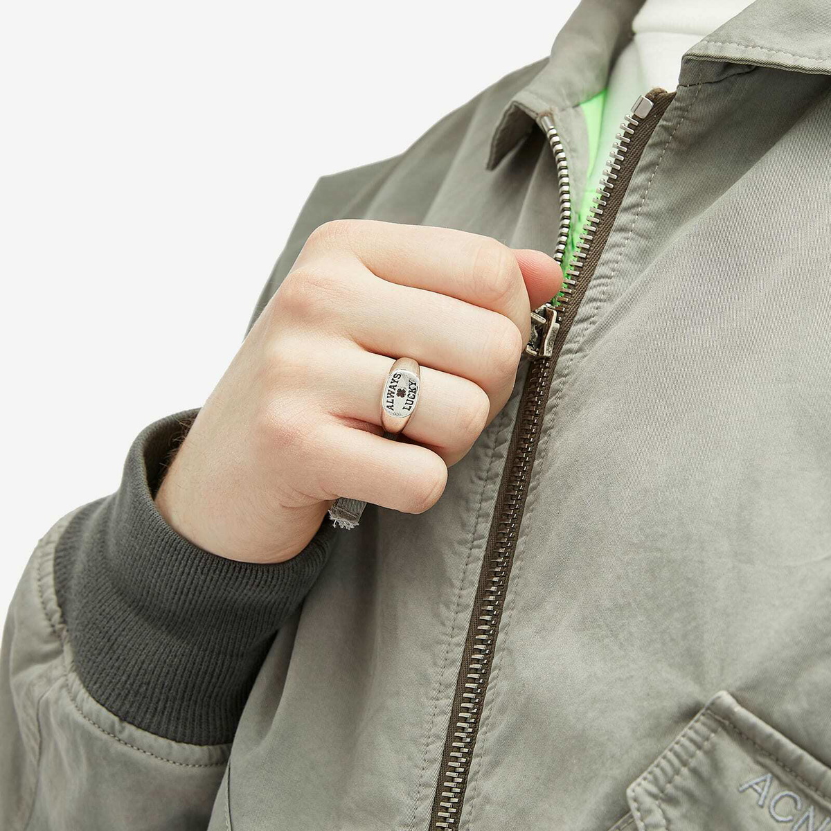 TwoJeys Men's Always Lucky Signet Ring in Silver