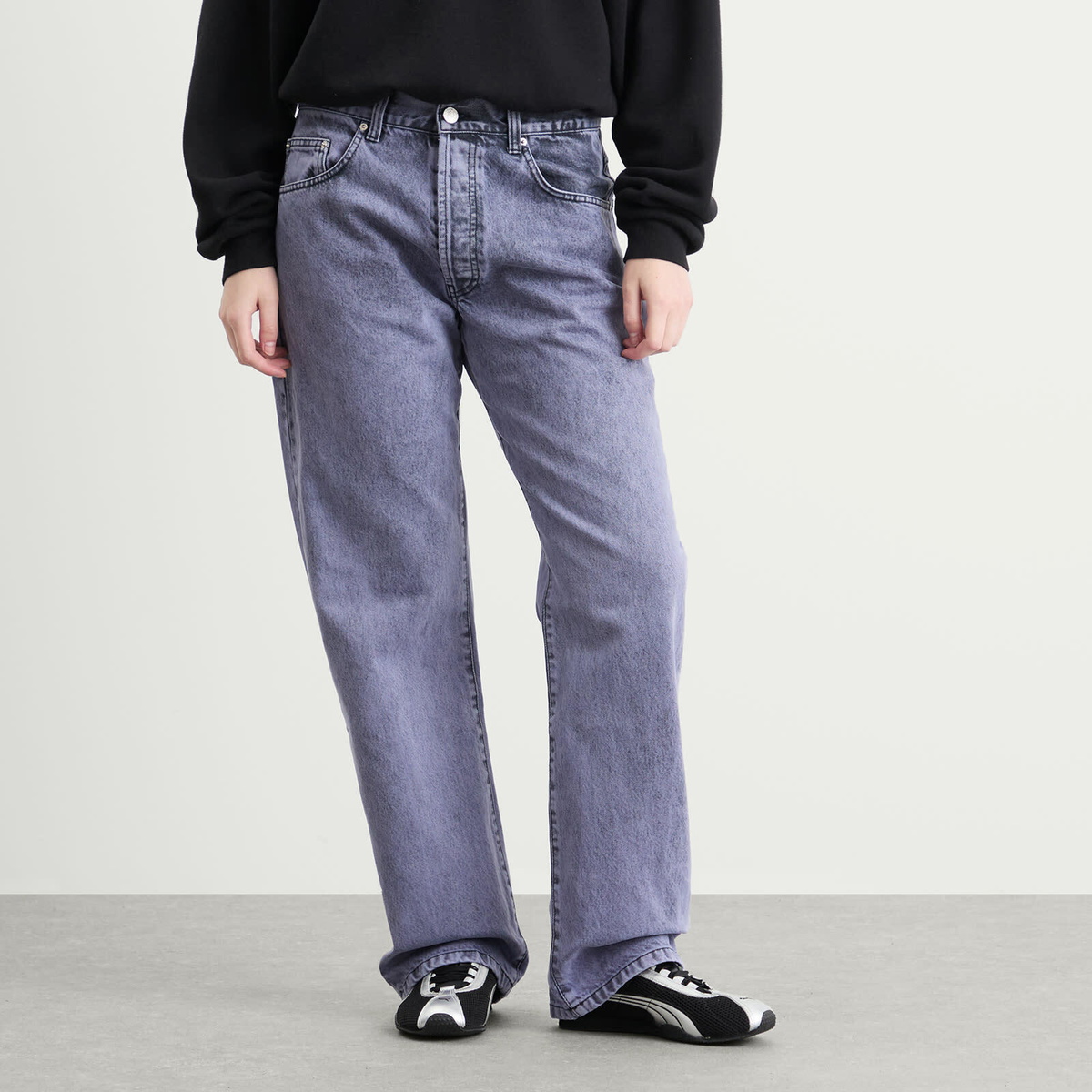 Aries Women's Acid Wash Batten Jeans in Purple