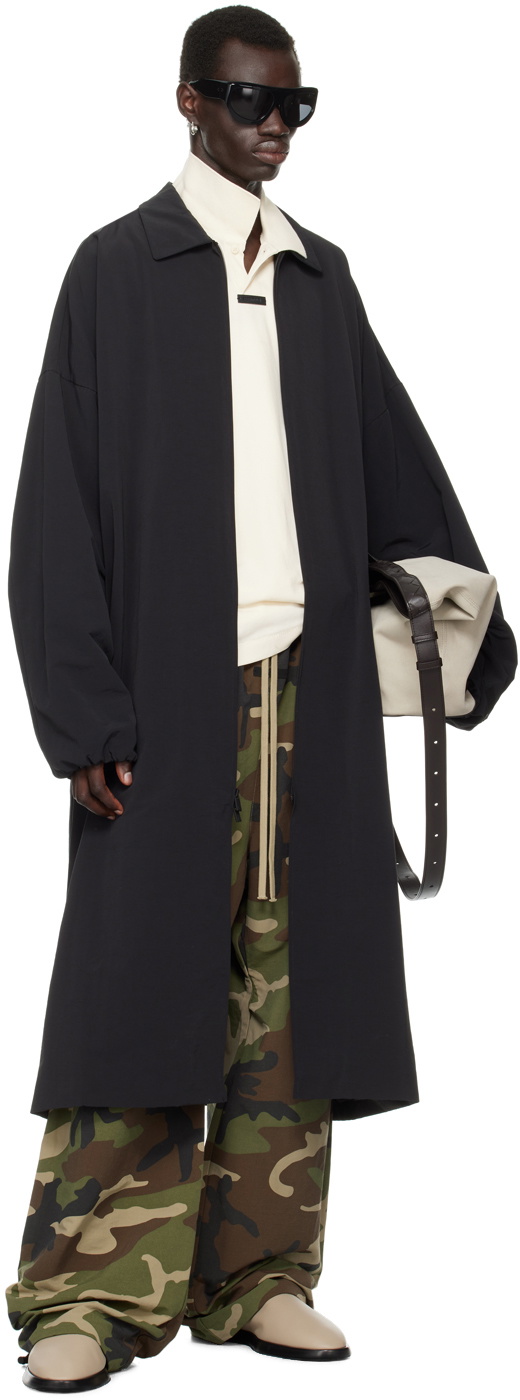 Fear of God ESSENTIALS Black Recycled Nylon Trench Coat