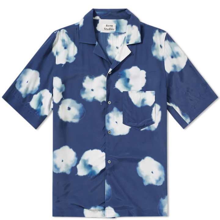 Photo: Acne Studios Short Sleeve Elms Print Vacation Shirt Blue