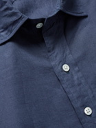 Drake's - Crinkled Linen-Gauze Shirt - Blue