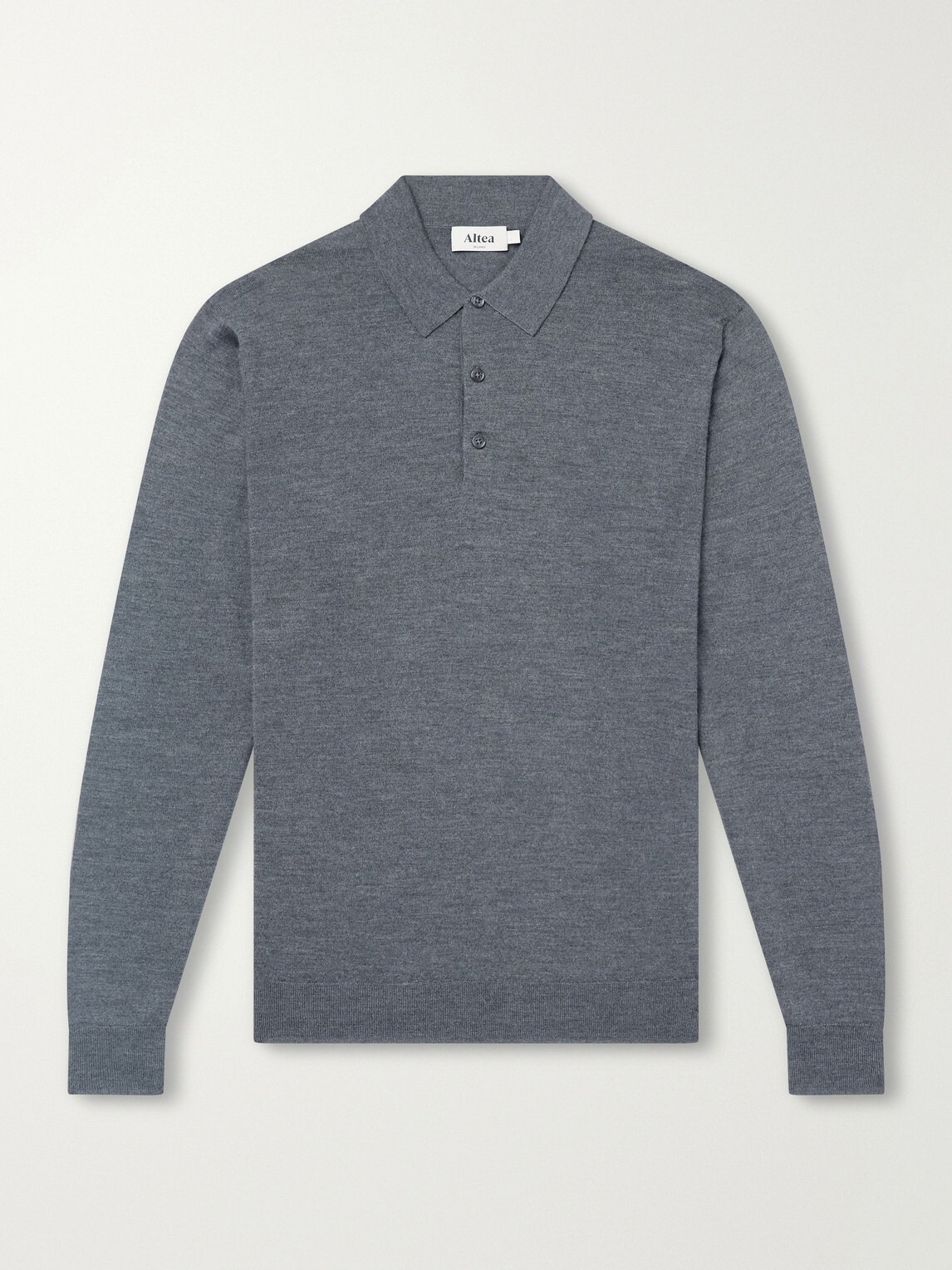 Altea - Wool, Silk and Cashmere-Blend Polo Sweater - Gray
