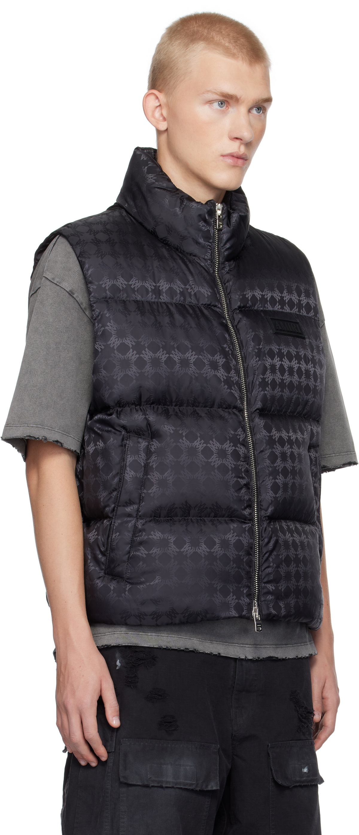 AMIRI Black MA Quad Jacquard Down Vest