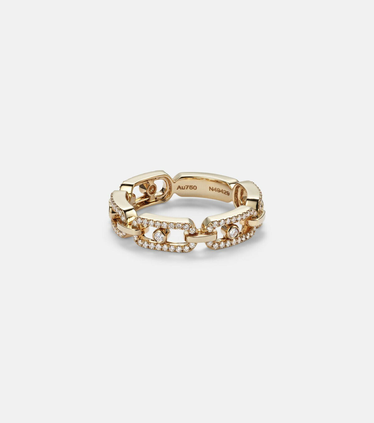 Messika Move Link 18kt gold ring with diamonds