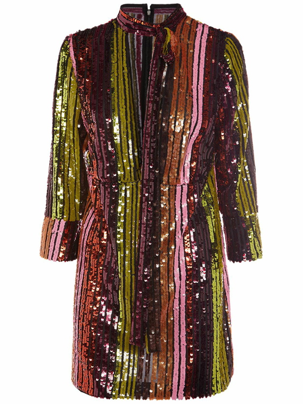 Photo: DSQUARED2 - Sequined Long Sleeve Mini Dress