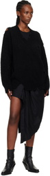 Junya Watanabe Black Draped Short Satin Miniskirt