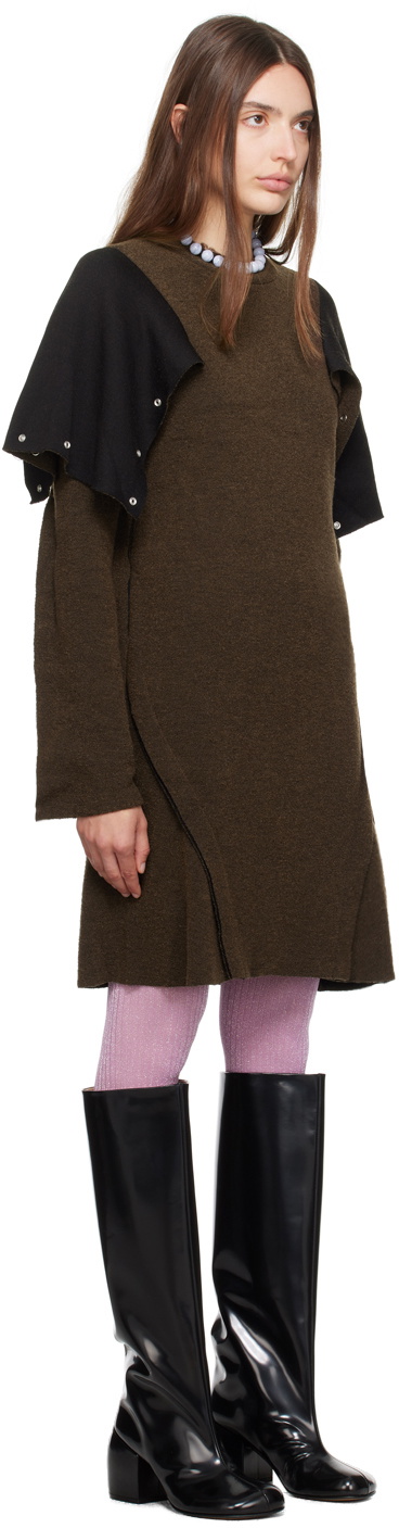 Kiko Kostadinov Brown Horsebow Minidress