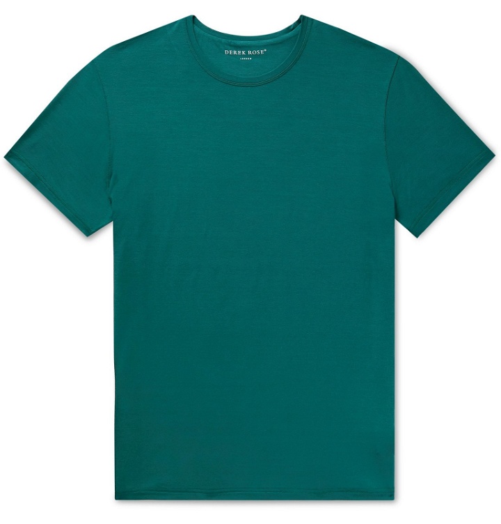 Photo: Derek Rose - Basel 8 Stretch Micro Modal Jersey T-Shirt - Green