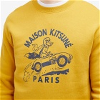 Maison Kitsuné Men's Racing Fox Comfort Crew Sweat in French Mustard