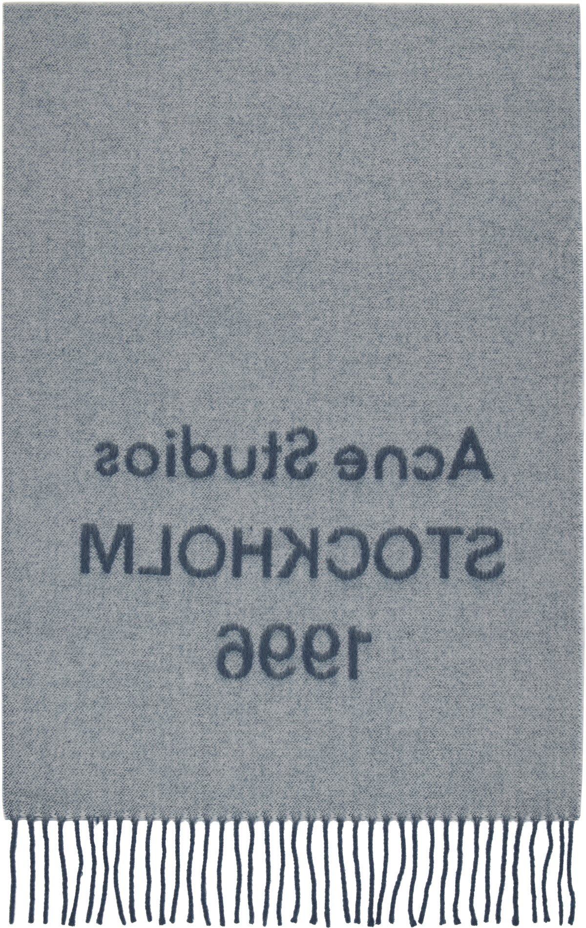 Acne Studios Blue Wide Logo Scarf