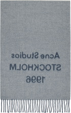 Acne Studios Blue Wide Logo Scarf