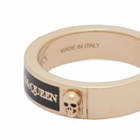Alexander McQueen Men's Enamel Logo Skull Ring in Black