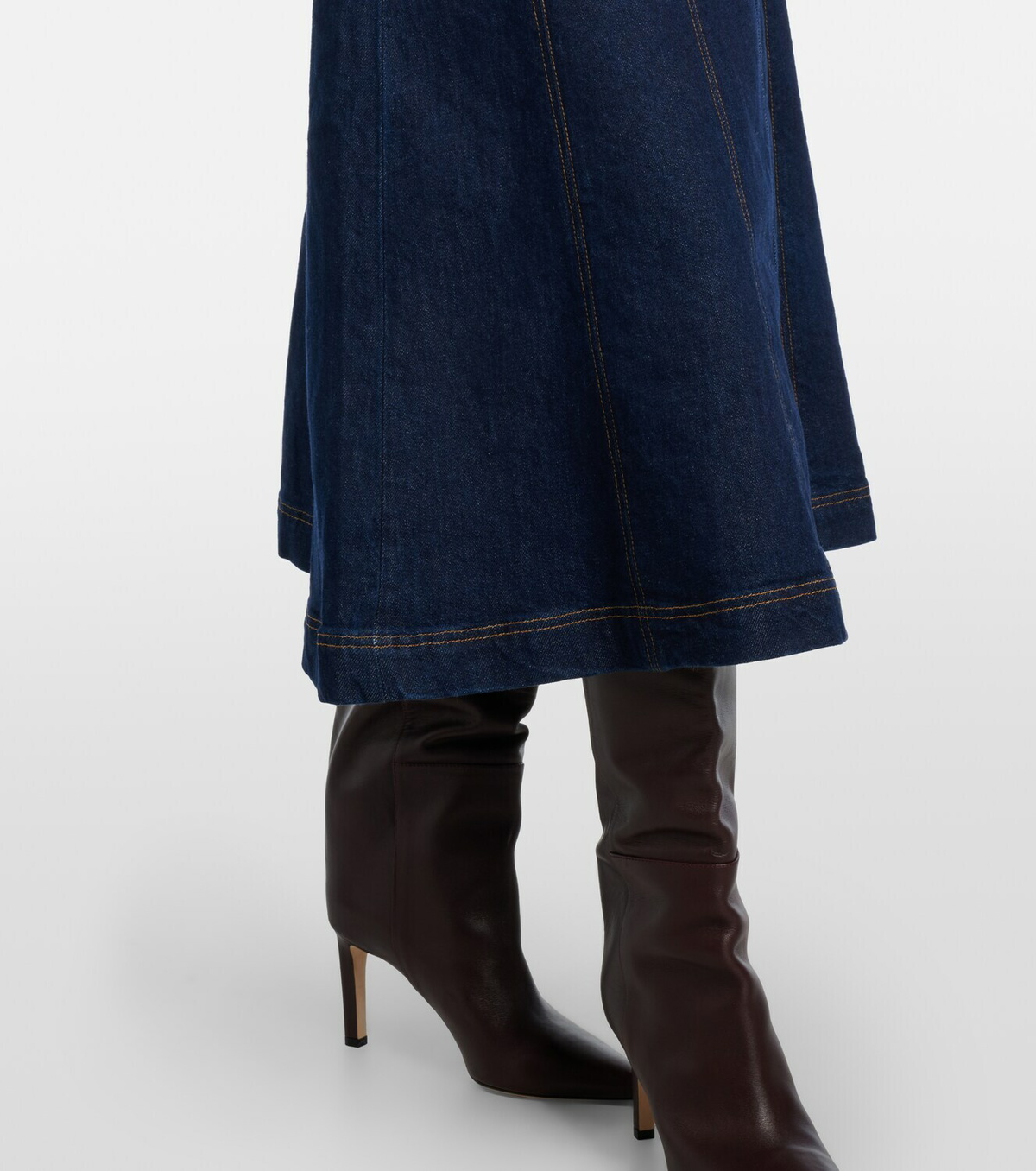 Veronica Beard Alix denim midi skirt
