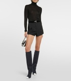 Tom Ford Bleached denim knee-high boots