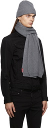 Dsquared2 Grey Rib Beanie & Scarf Set