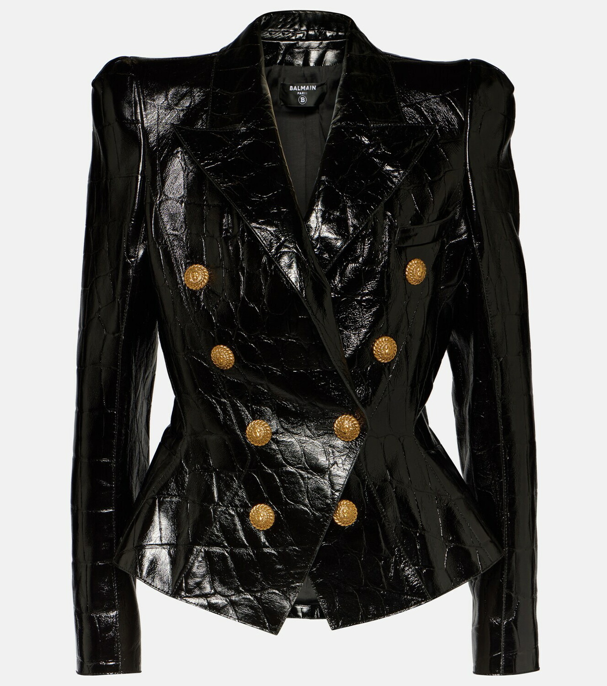 Balmain Spencer Monogram Quilted Leather Jacket In Black