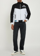 AN-Y1 Formula Appliquéd Padded Canvas Bomber Jacket Black And White