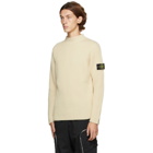 Stone Island Off-White Wool Mock Neck Sweater