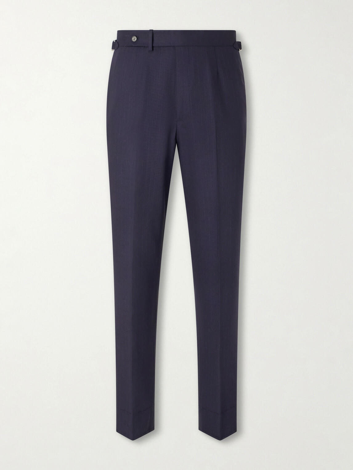 Dunhill - Straight-Leg Pinstriped Wool Suit Trousers - Blue