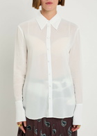 Tory Burch Semi-sheer Crepe-georgette Shirt Cream